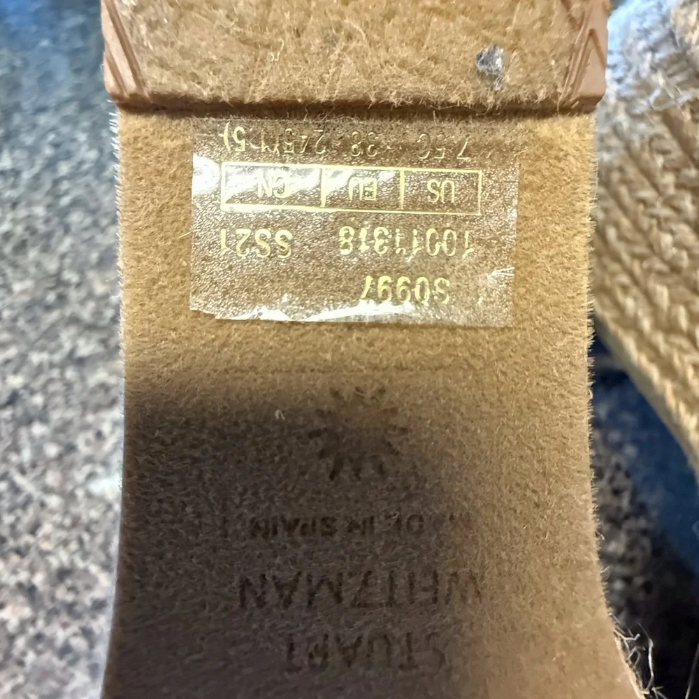 “STUART WEITZMAN”  Nudist Metallic Gold Espadrille Wedge Sandal - Picture 16 of 16